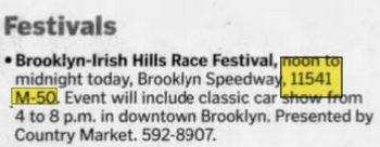 Brooklyn Speedway - June 12 2008 Ad
